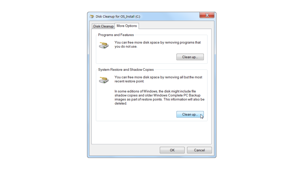 HOW TO FREE UP DISK SPACE WINDOWS 7